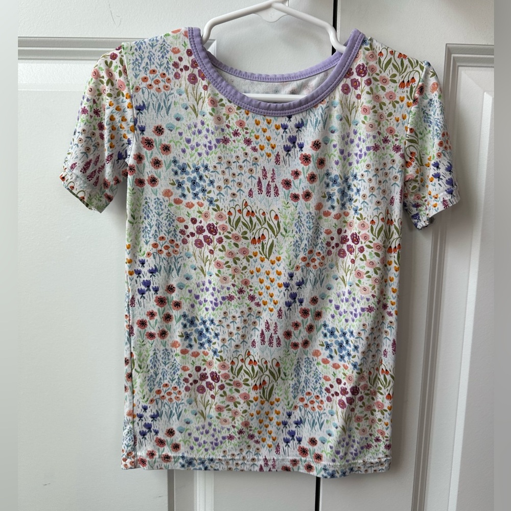 Little Sleepies Floral Fields Short Sleeve Pajama Top (Size 3T)
